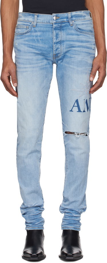 Džínsy AMIRI AMIRI Starburst Appliqué Skinny Jeans Modrá | AMDNSY1141, 0