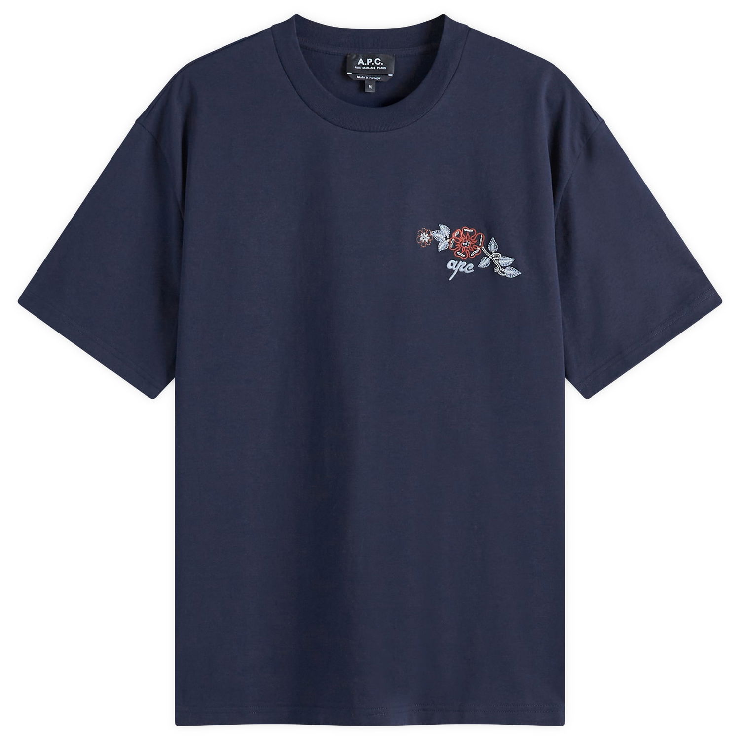 Tričko A.P.C. A.P.C. Men's Oscar Floral Logo T-Shirt Navy | COGCK-H26511-IAK, 0