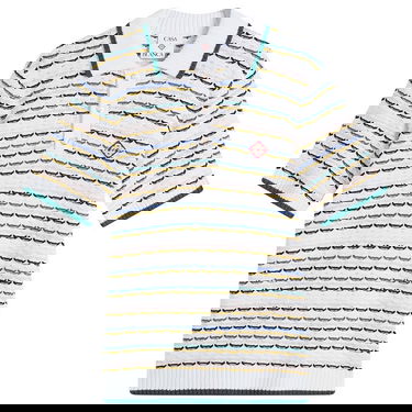 Polo tričko Casablanca Wavy Pattern Tuck Stitch Polo Shirt Rôznofarebný | M-SP26-KW-1260-01, 1