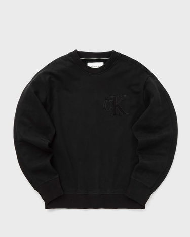 Mikina CALVIN KLEIN APPLIQUE CREW NECK Čierna | J30J325634BEH, 2