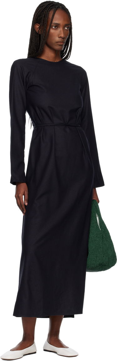 Šaty Baserange Long-Sleeve Apron Maxi Dress Čierna | DRLSA-WS-WI25, 3