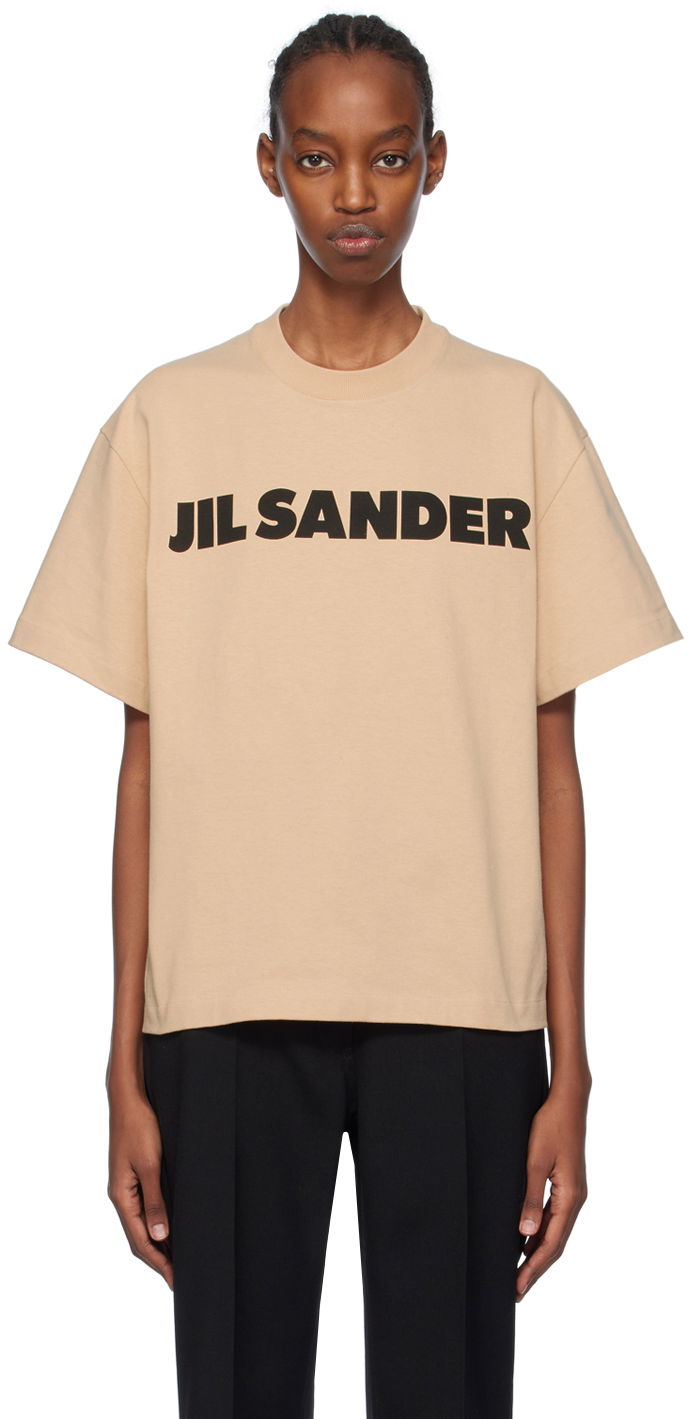 Tričko Jil Sander Printed T-Shirt Béžová | J02GC0001_J20215