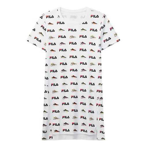 Tričko FILA Sports Knit Print T-Shirt Biela | F11W028323F-WT