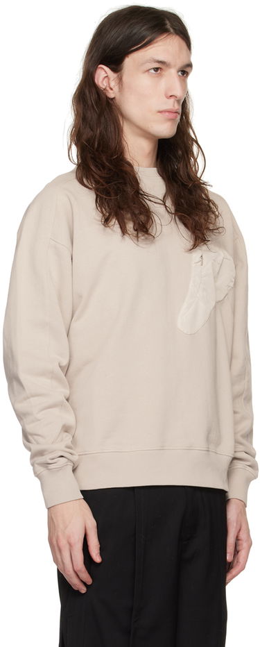 Mikina HELIOT EMIL Crewneck Sweatshirt With Chest Pocket Béžová | HE_M_08_016_C03_ST18, 1