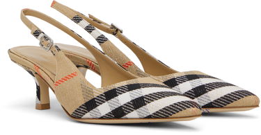 Tenisky a topánky Burberry Burberry Birdie Check Slingback Pumps Béžová | 8106171, 3
