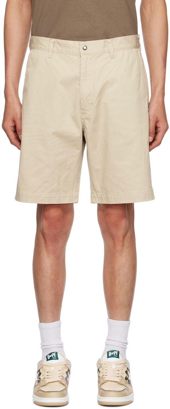 Šortky BAPE Beige Ape Head One Point Shorts Béžová | 001SPJ801004M, 0