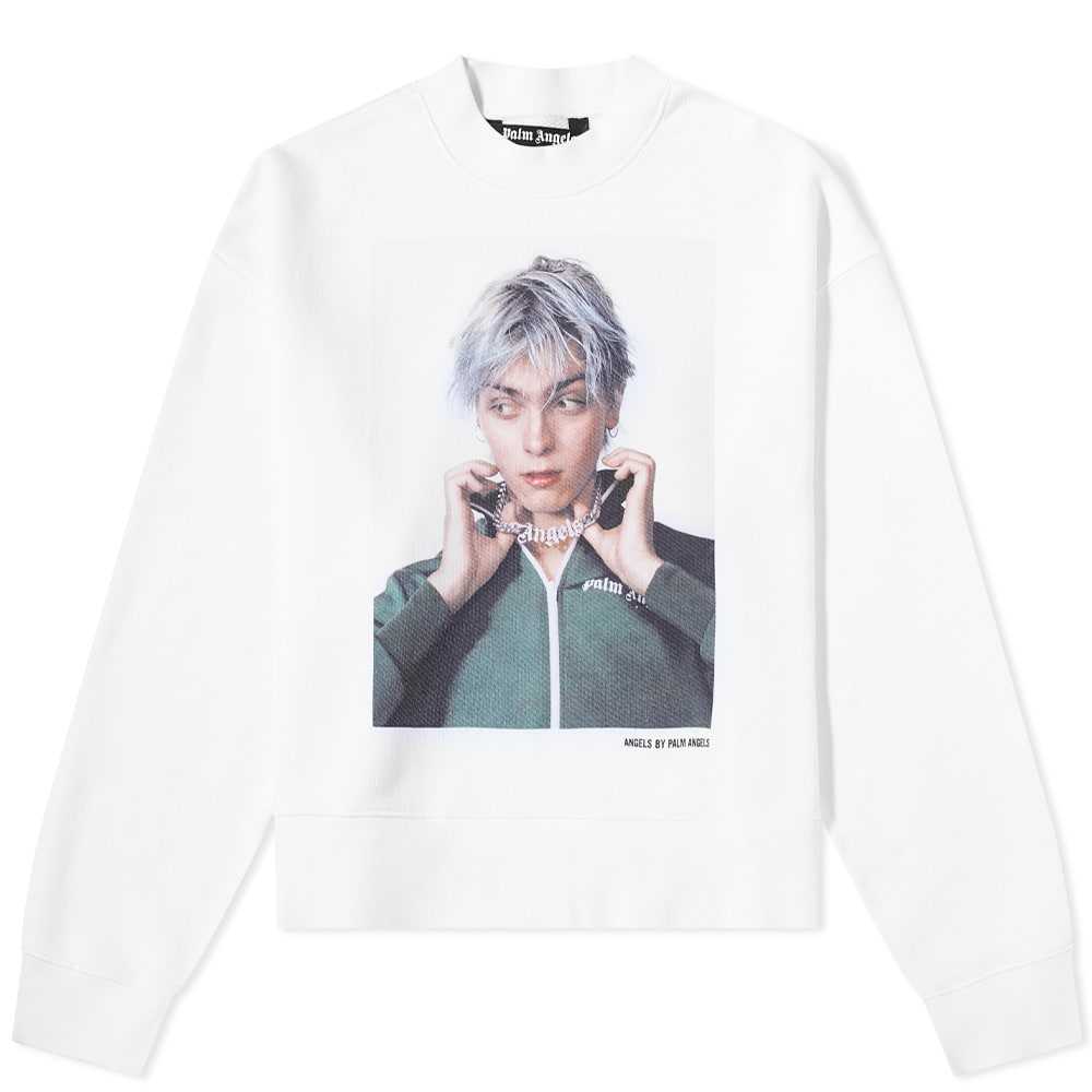 Sveter Palm Angels x David Sims Oversized Print Crewneck Biela | PMBA026F22FLE0060155, 0