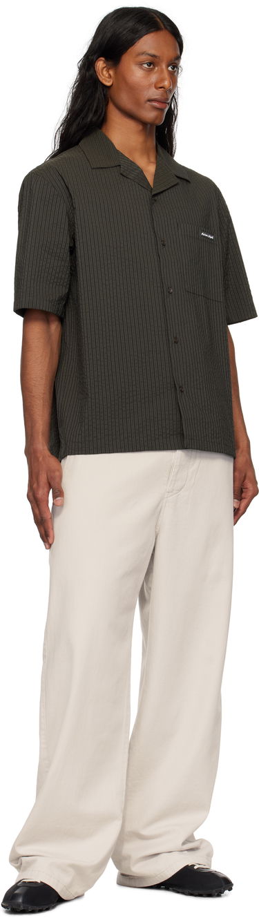 Košeľa MAISON KITSUNÉ Maison Kitsuné Resort Pinstripe Shirt Zelené | OM00421WC5032, 3