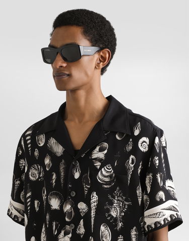 Košeľa Dolce & Gabbana Dolce & Gabbana Shell-Print Crepe Marocaine Hawaii Shirt Čierna | G5JH9THI1ZFHN5PI, 3