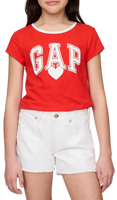 Tričko GAP Ringer T-Shirt GAP Logo Heart Červená | 781862-02, 0