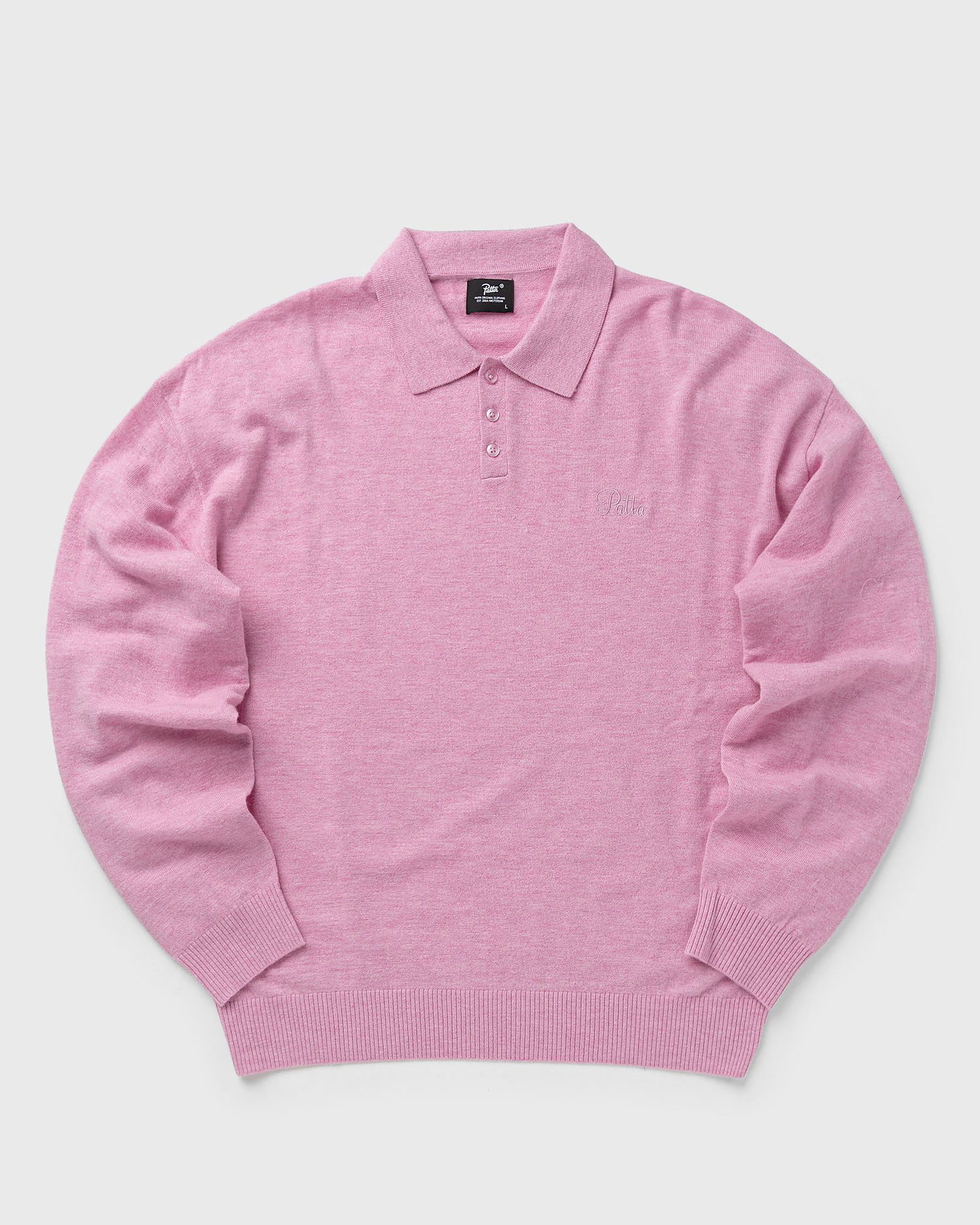Polo tričko Patta Knitted Wool Longsleeve Polo Shirt Ružová | POC-AW24-7000-308-0001-148, 0