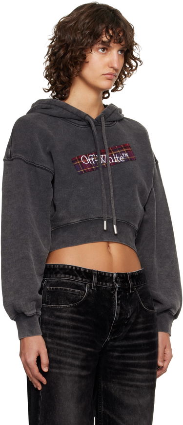 Mikina Off-White Off-White Bookish Crop Logo Hoodie Čierna | OWBB056F25FLE0031301, 1