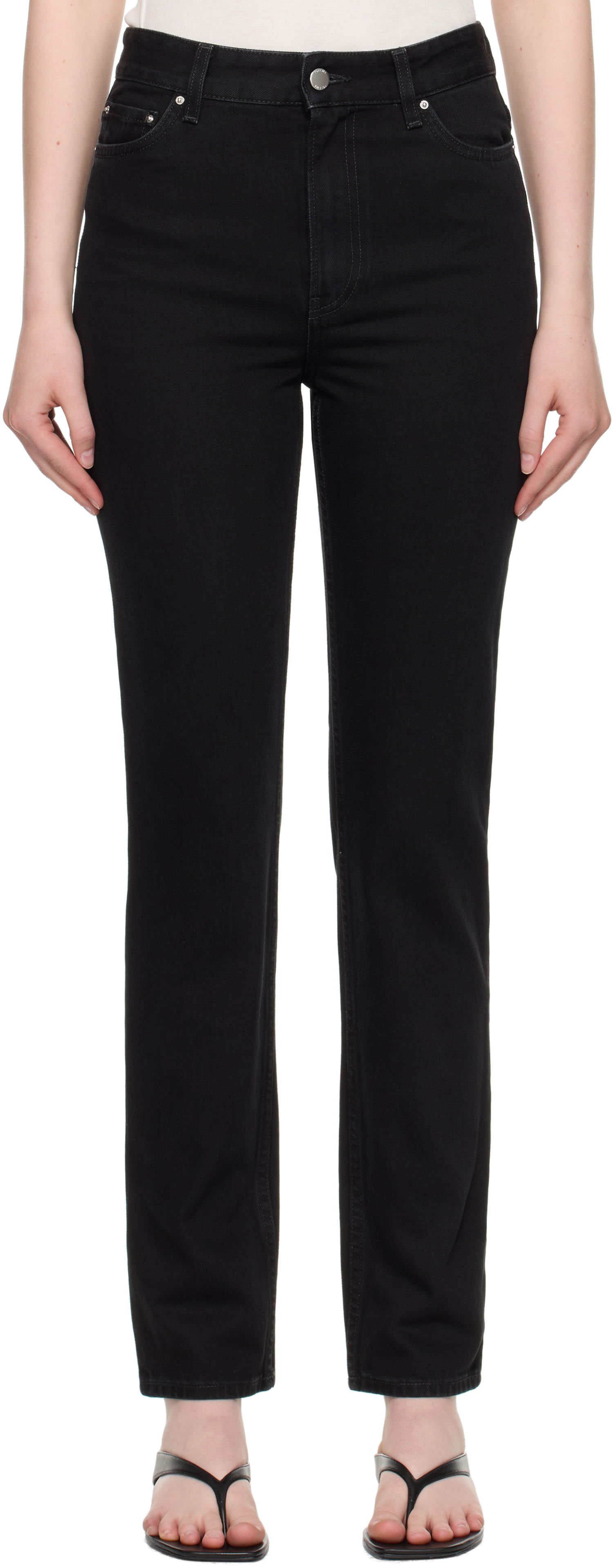 Džínsy TOTEME TOTEME High Slim Jeans Čierna | 252-WRB0271-FB0046, 0