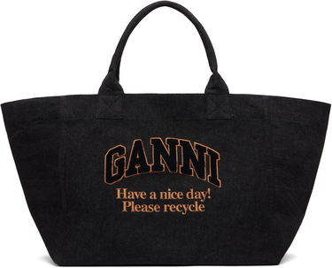 Tote bag GANNI GANNI Denim Shopper Tote XXL Čierna | A6597, 0