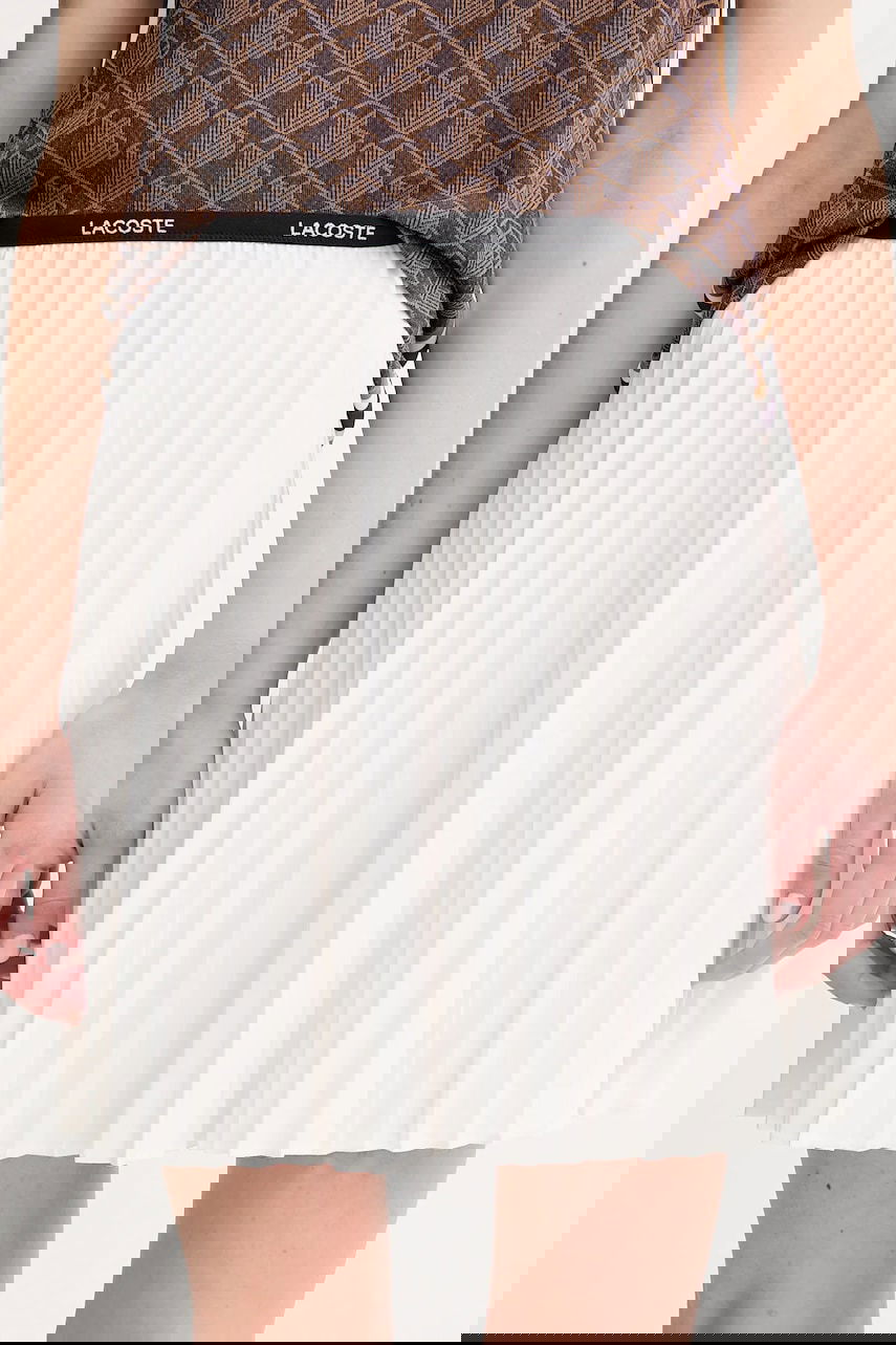 Sukňa Lacoste Mini Pleated A-Line Skirt with Branded Waistband Biela | JF1403, 0