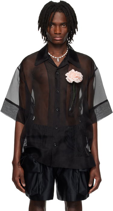 Košeľa Simone Rocha Simone Rocha Carnation Pocket Boxy Shirt Čierna | 5332 0360, 0
