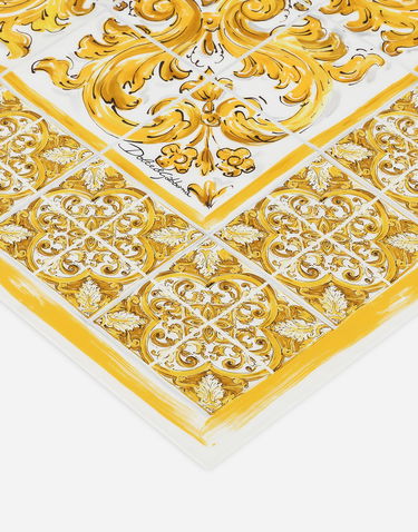Šál Dolce & Gabbana Cotton Foulard With Majolica Print Žltá | FN092RGDCI5H45DQ, 3