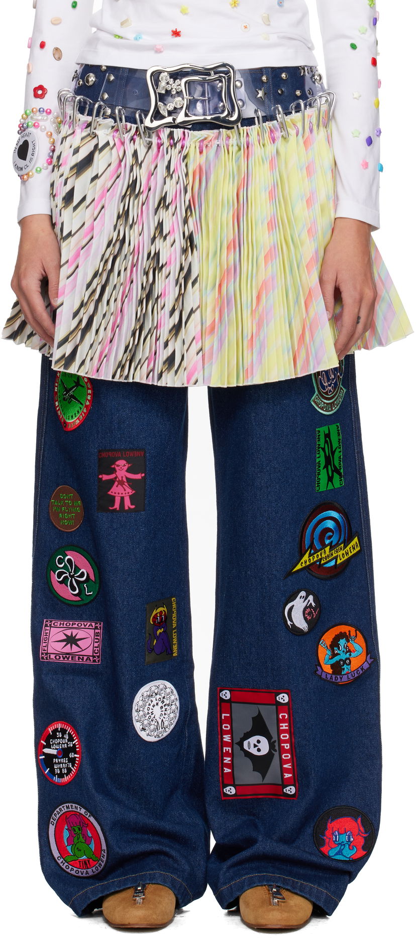 Sukňa Chopova Lowena Chopova Lowena Multicolor Strobe Pleated Carabiner Miniskirt Rôznofarebný | 3341