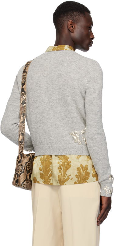 Sveter Dries Van Noten Dries Van Noten Hardware Embroidered Sweater Šedá | 251-021221-1703, 2