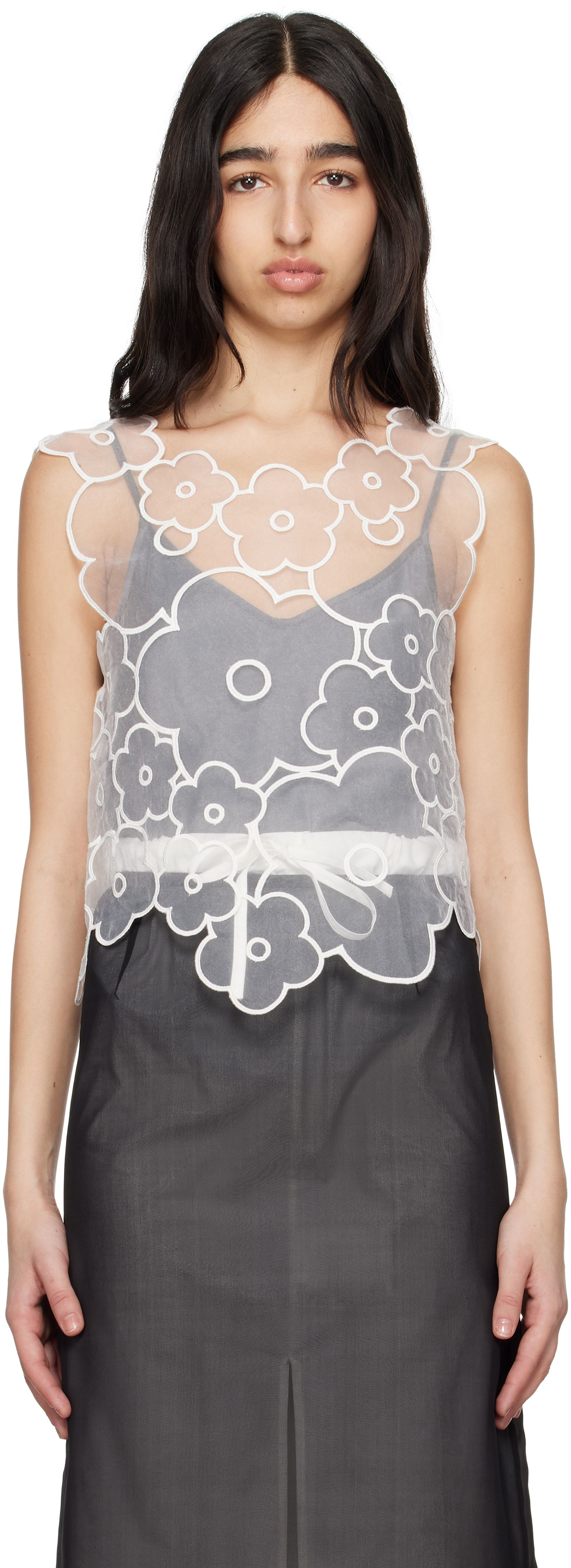 Tielko Cecilie Bahnsen Cecilie Bahnsen Alfie Organza Top Biela | 1.25RTW11029 ALFIE TOP, 0