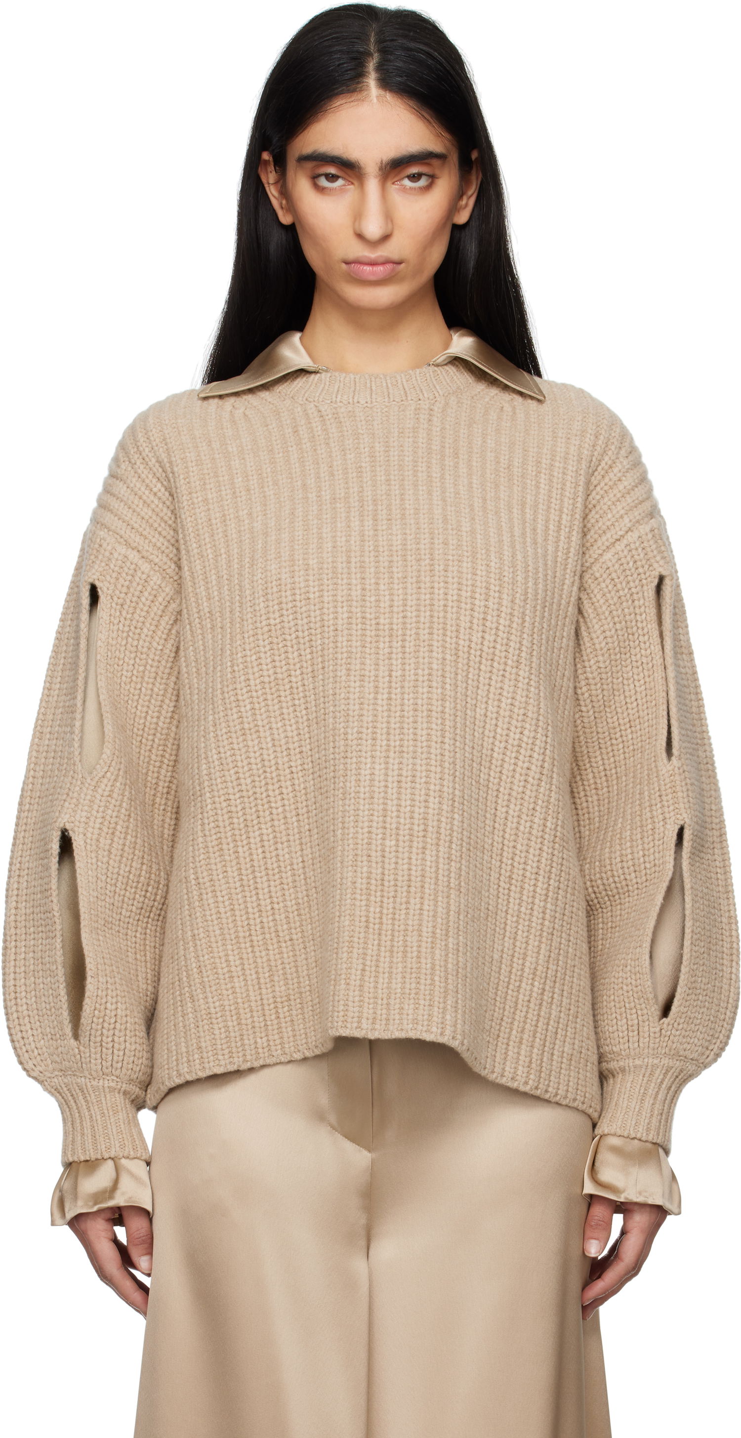 Sveter Nanushka Nanushka Jacint Cutout Detail Sweater Béžová | NW25RSSW11674, 0