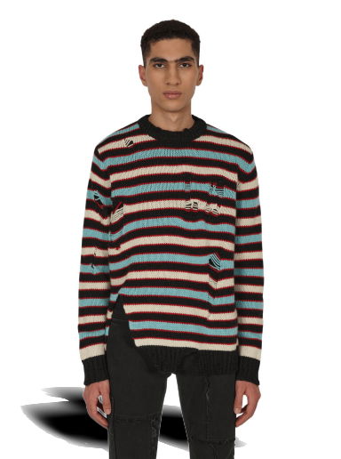 Sveter Charles Jeffrey Loverboy Mega Shred Stripe Sweater Čierna | CJLAW22MSSJ MULCOL