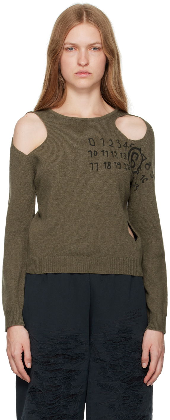 Sveter Maison Margiela Cut Outs Sweater Zelené | S62NH0034 M13071, 0