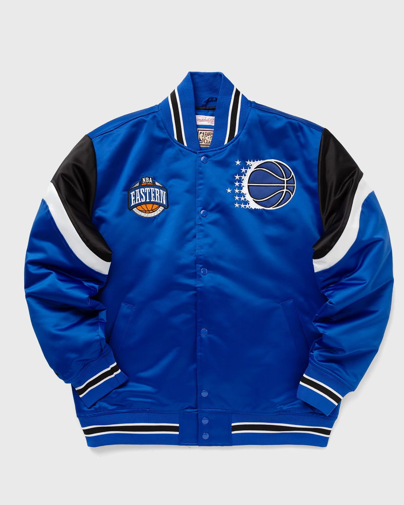 Bomber bunda Mitchell & Ness NBA HEAVYWEIGHT SATIN JACKET ORLANDO MAGIC Modrá | OJBF5516-OMAYYPPPROYA