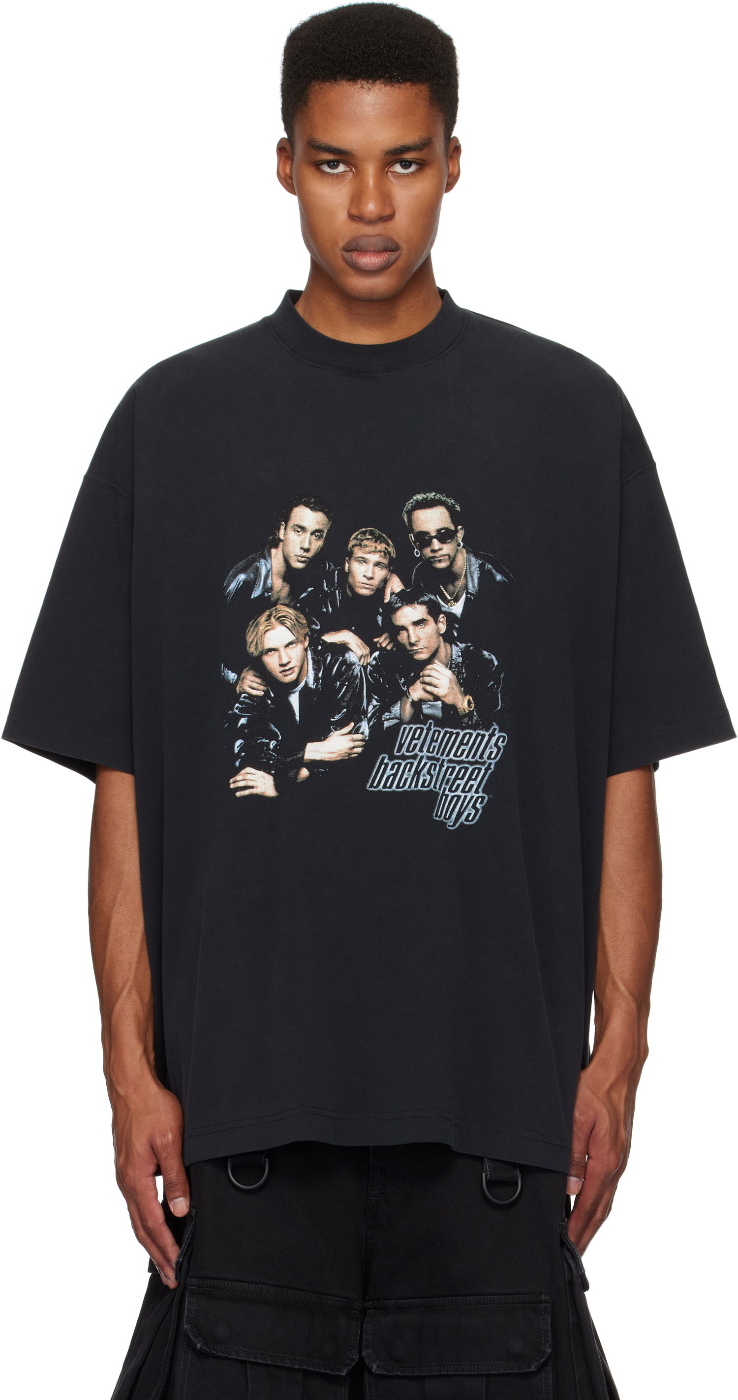 Tričko VETEMENTS 'Backstreet Boys' Oversized Graphic T-Shirt Čierna | UA66TR620B, 0