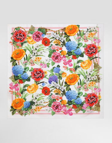 Šál Dolce & Gabbana Dolce & Gabbana Floral-Print Silk Twill Square Scarf Rôznofarebný | FN090RGDCV9HD5KU, 0