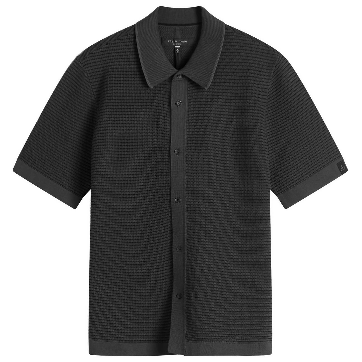 Košeľa rag & bone Rag & Bone Men's Harvey Jacquard Stripe Polo Shirt, Size Large Čierna | MBS25S025BC25-WBK, 1