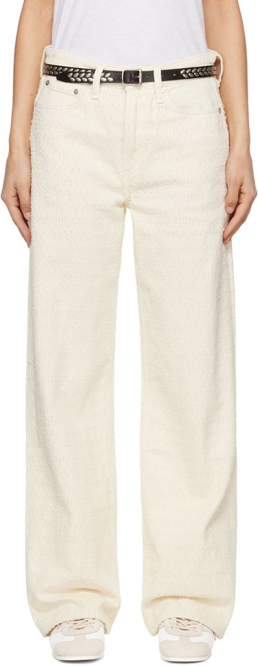 Nohavice rag & bone rag & bone Logan Mid-Rise Wide Leg Jeans Biela | WDD25S2935RGET, 0