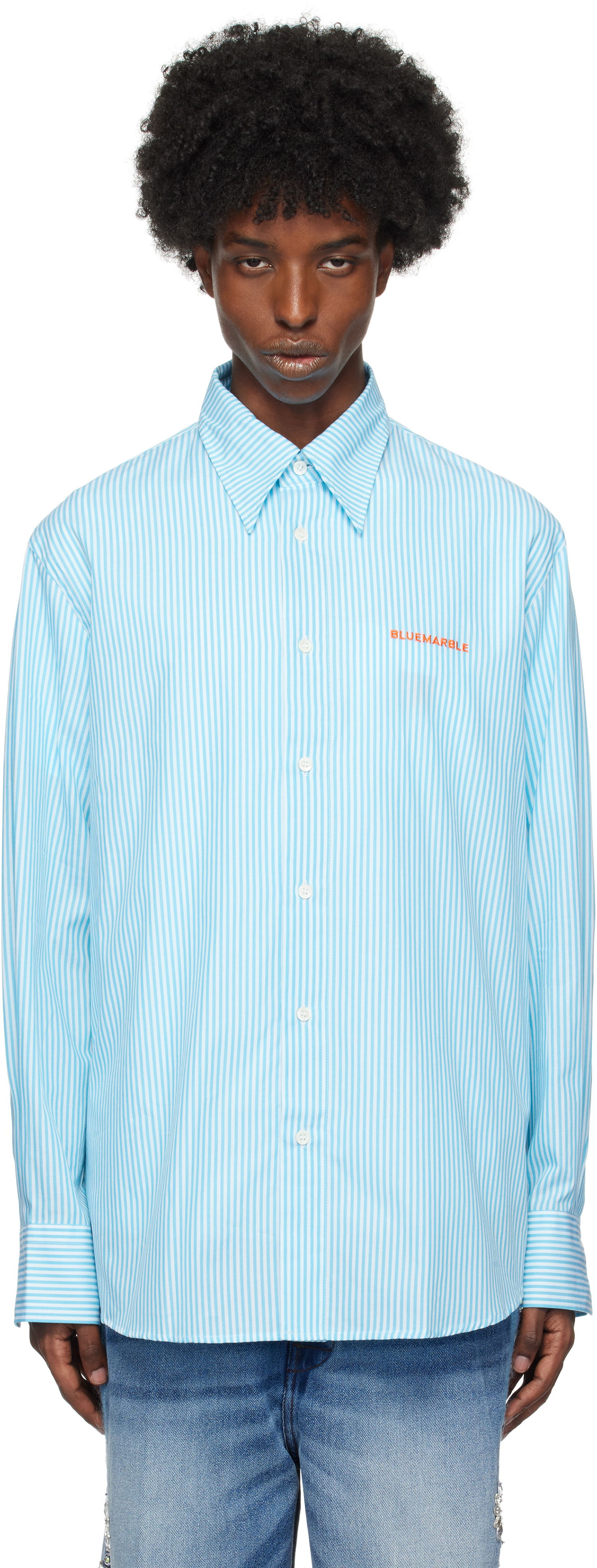 Košeľa Bluemarble Striped Poplin Shirt Modrá | SH29 PO26B24 BLU, 0