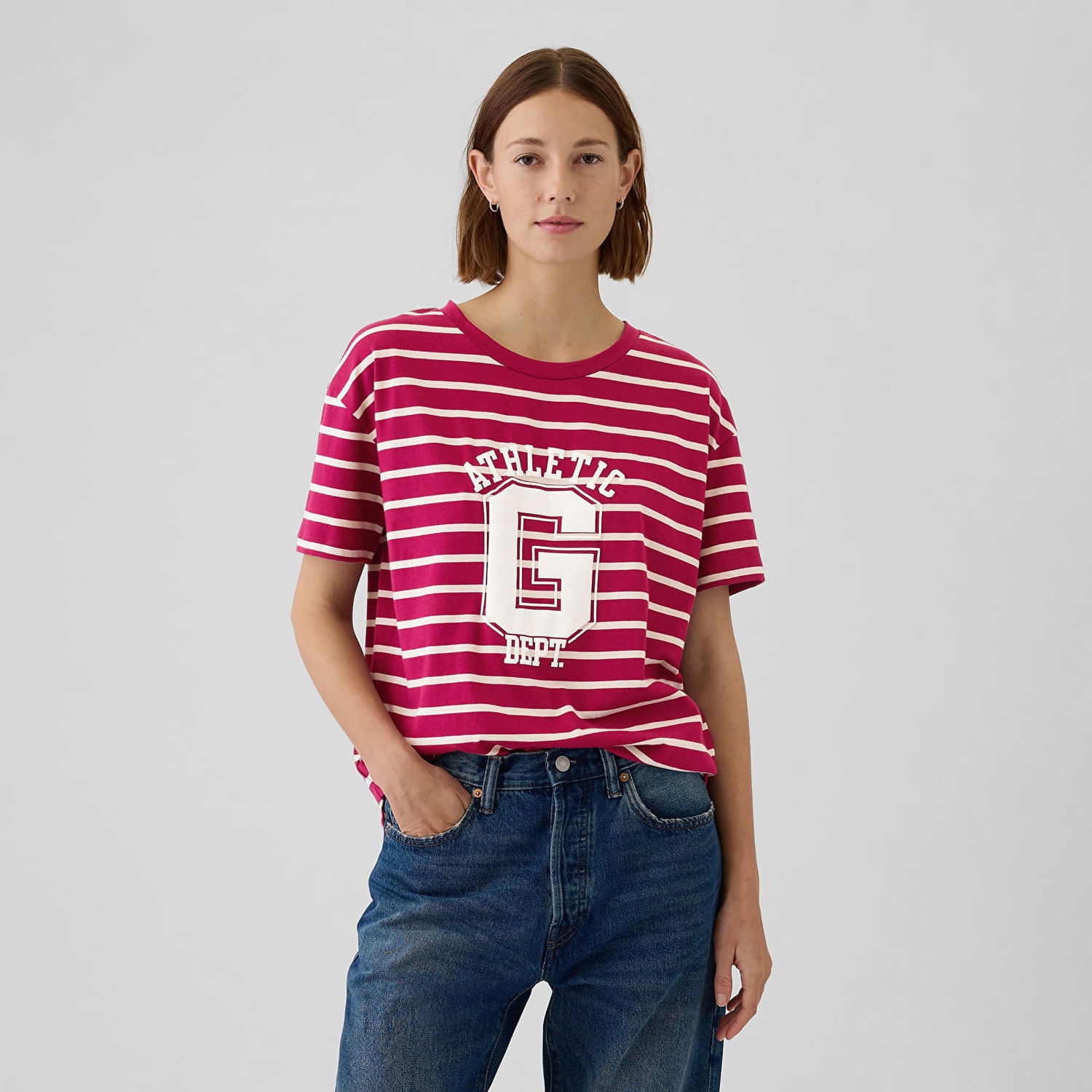Tričko GAP T-shirt Shortsleeve Logo Tee Red Stripes S Červená | 500012-05, 0
