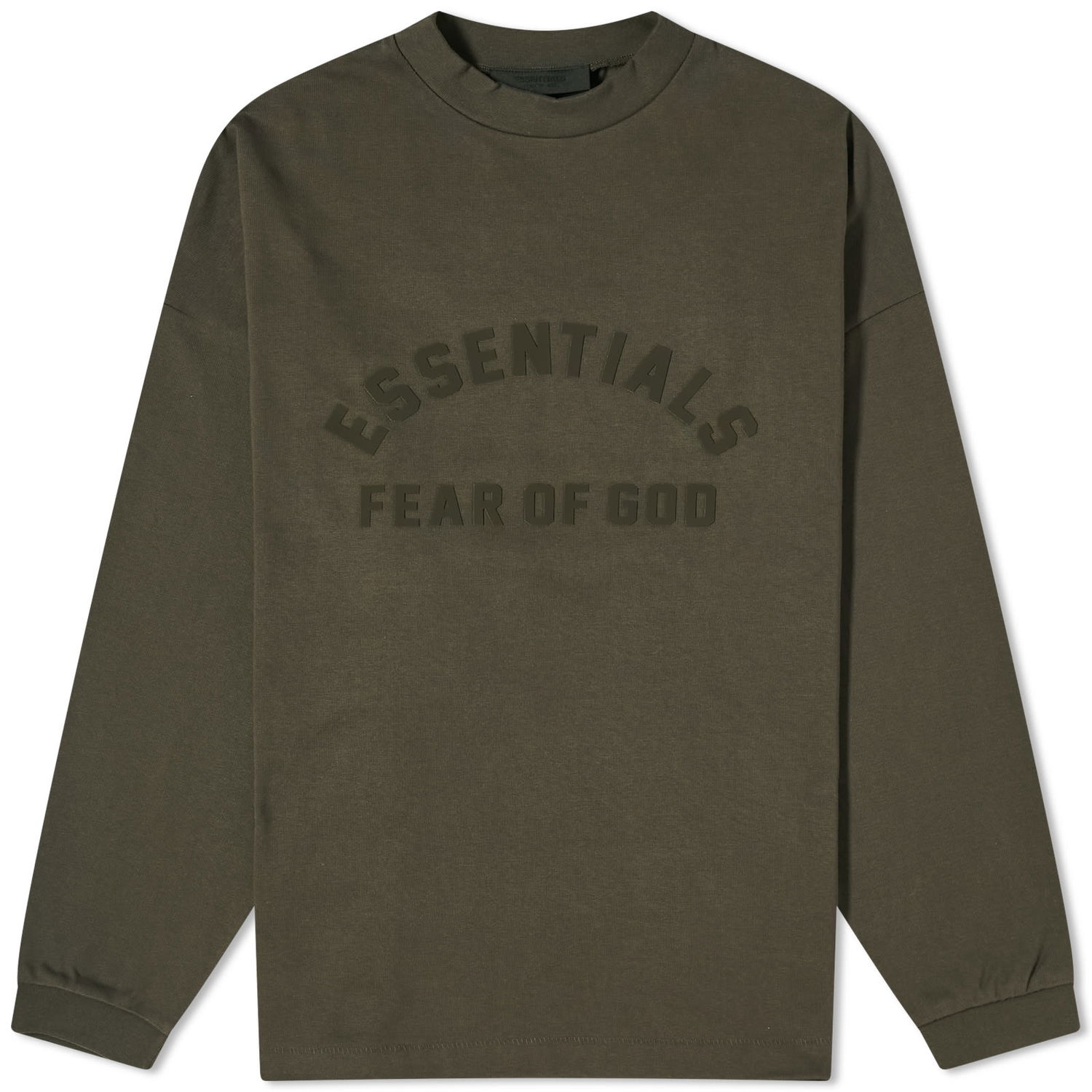 Tričko Fear of God ESSENTIALS Long Sleeve Printed T-Shirt Zelené | 125SP242010F, 0