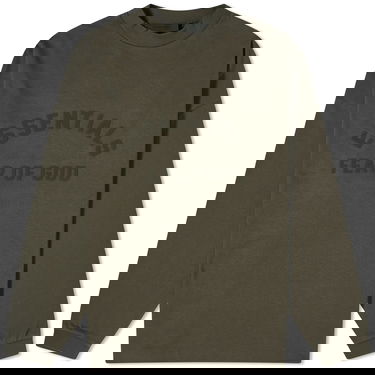 Tričko Fear of God ESSENTIALS Long Sleeve Printed T-Shirt Zelené | 125SP242010F, 0