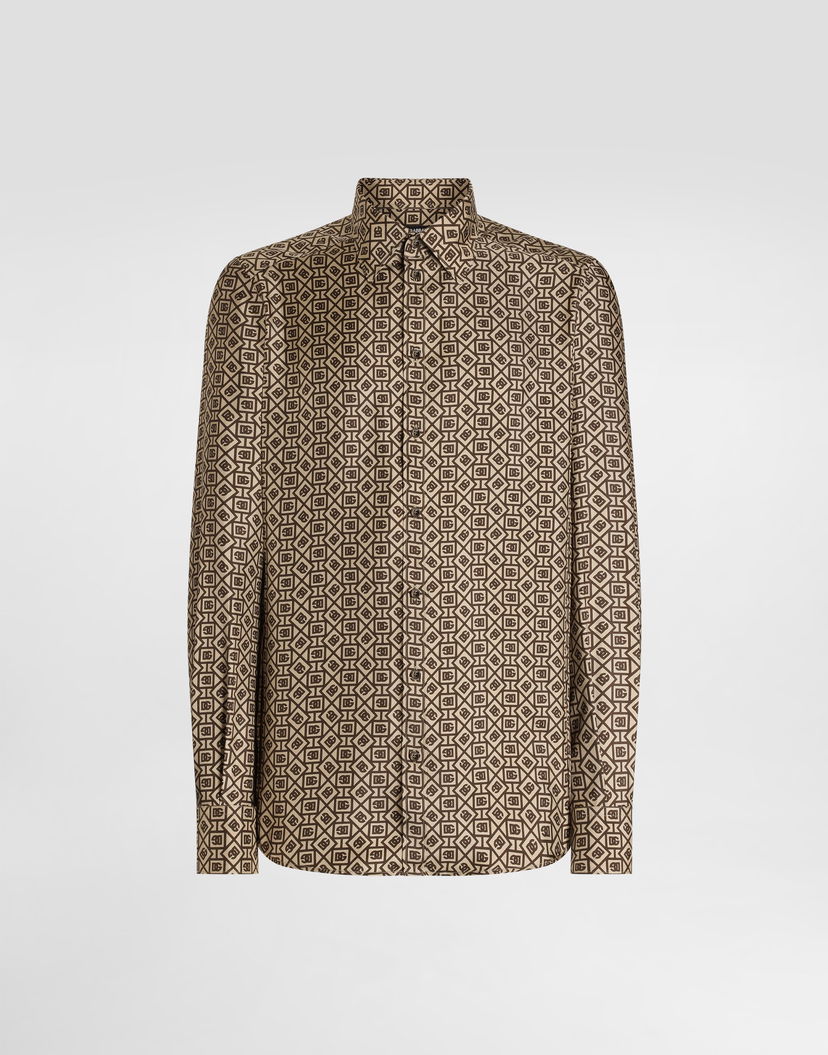 Košeľa Dolce & Gabbana Dolce & Gabbana Silk Twill Martini Print Shirt Béžová | G5MM4TIS1ZKHK8QM