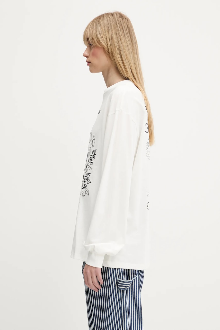 Mikina GANNI GANNI Re-cut Heavy Jersey Charm Long Sleeve T-Shirt Biela | T4139, 1