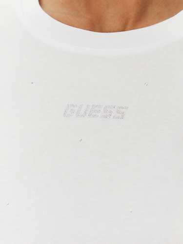 Crop Top GUESS Guess Primula Rhinestones Boxy T-Shirt Biela | V5GI00I3Z14-G011, 4