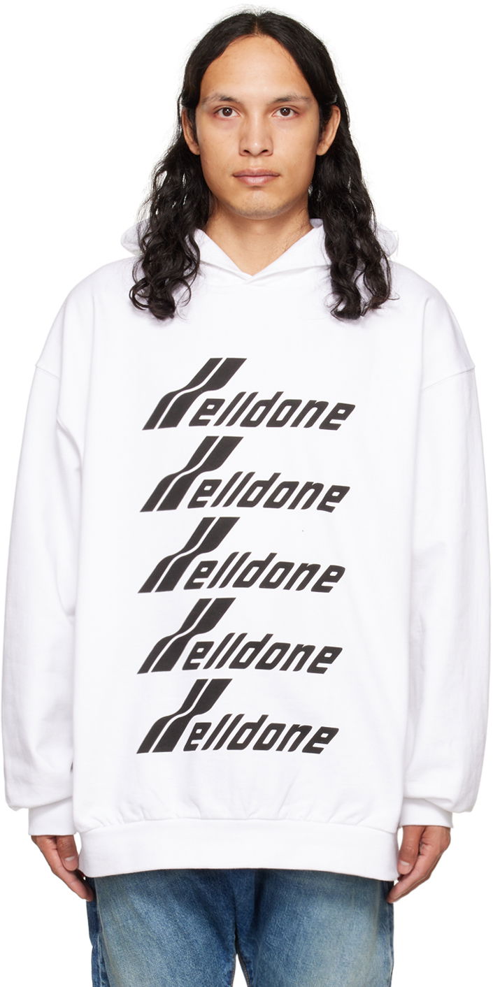 Mikina We11done We11done Print Hoodie Biela | WD-TH3-22-729-U-WH, 0