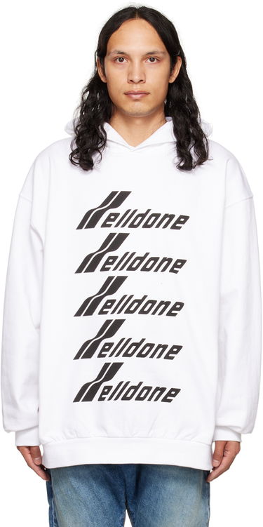 Mikina We11done We11done Print Hoodie Biela | WD-TH3-22-729-U-WH, 0