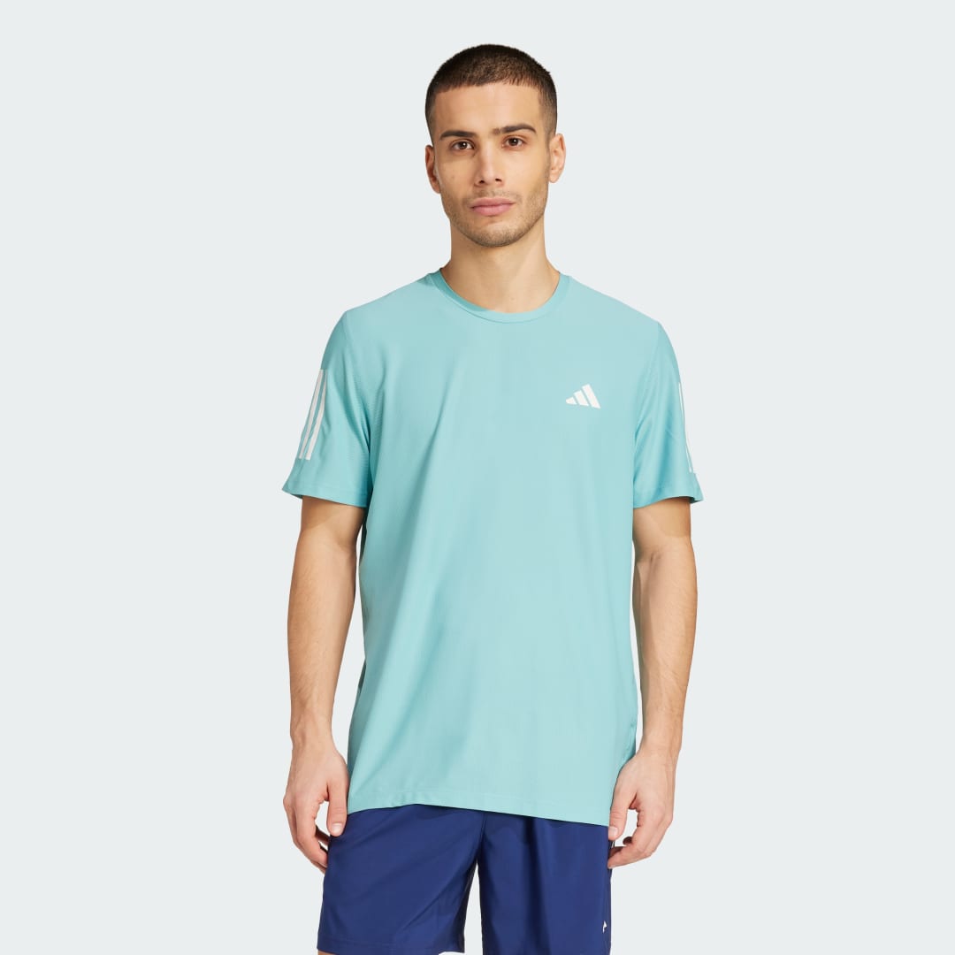 Tričko adidas Performance Own the Run Tee Tyrkysová | JX2211, 0