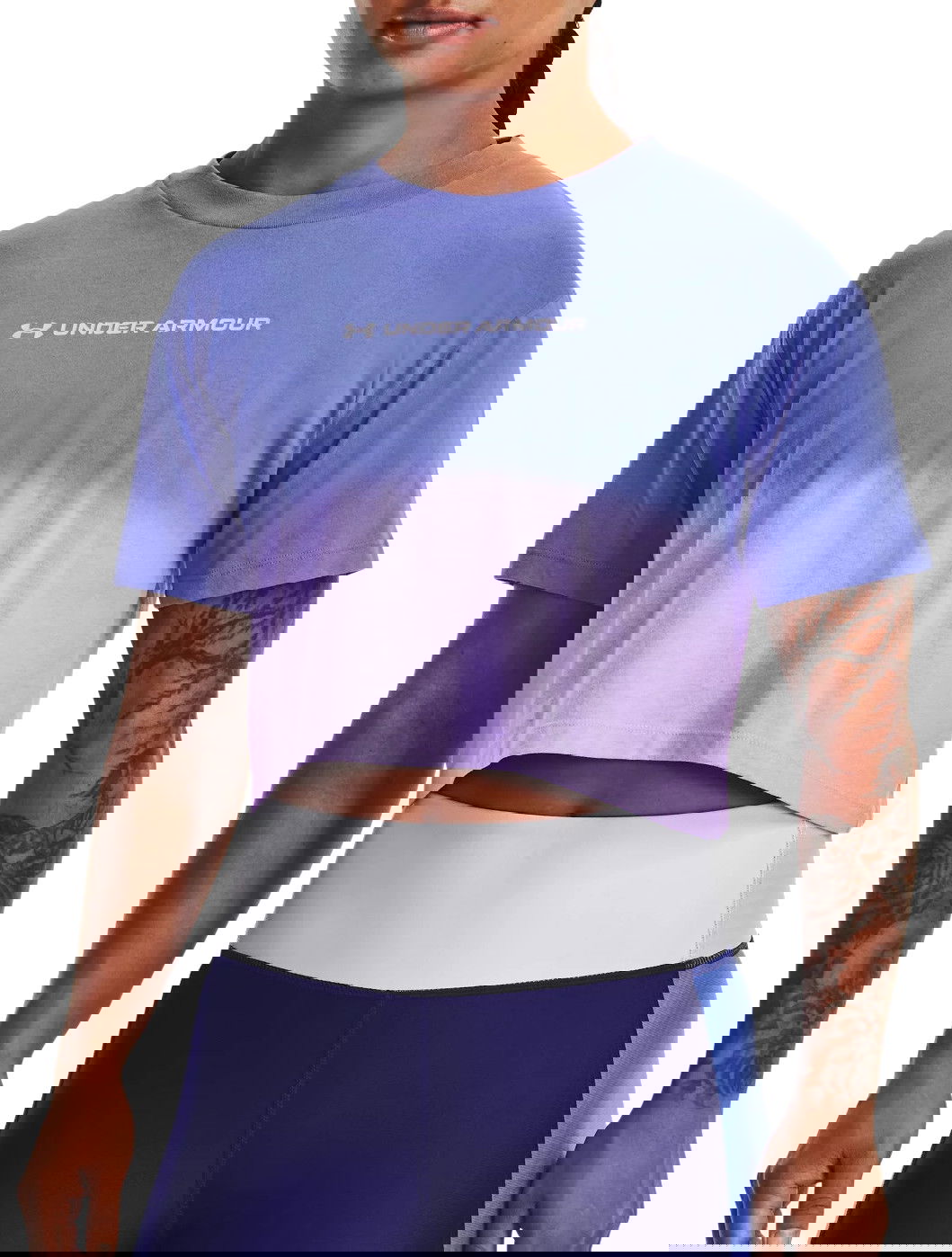 Crop Top Under Armour DIP DYE CROP TEE Fialová | 1376750-495, 0