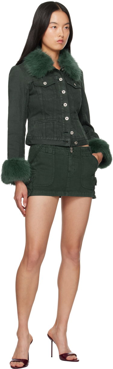 Bunda GUIZIO Guizio Ares Faux Fur Denim Jacket Zelené | F24701W100, 4