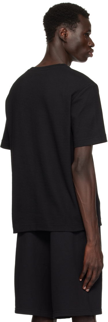 Tričko BOSS Hugo Waffle-Structured Logo Embroidered T-Shirt Čierna | 50532011, 2