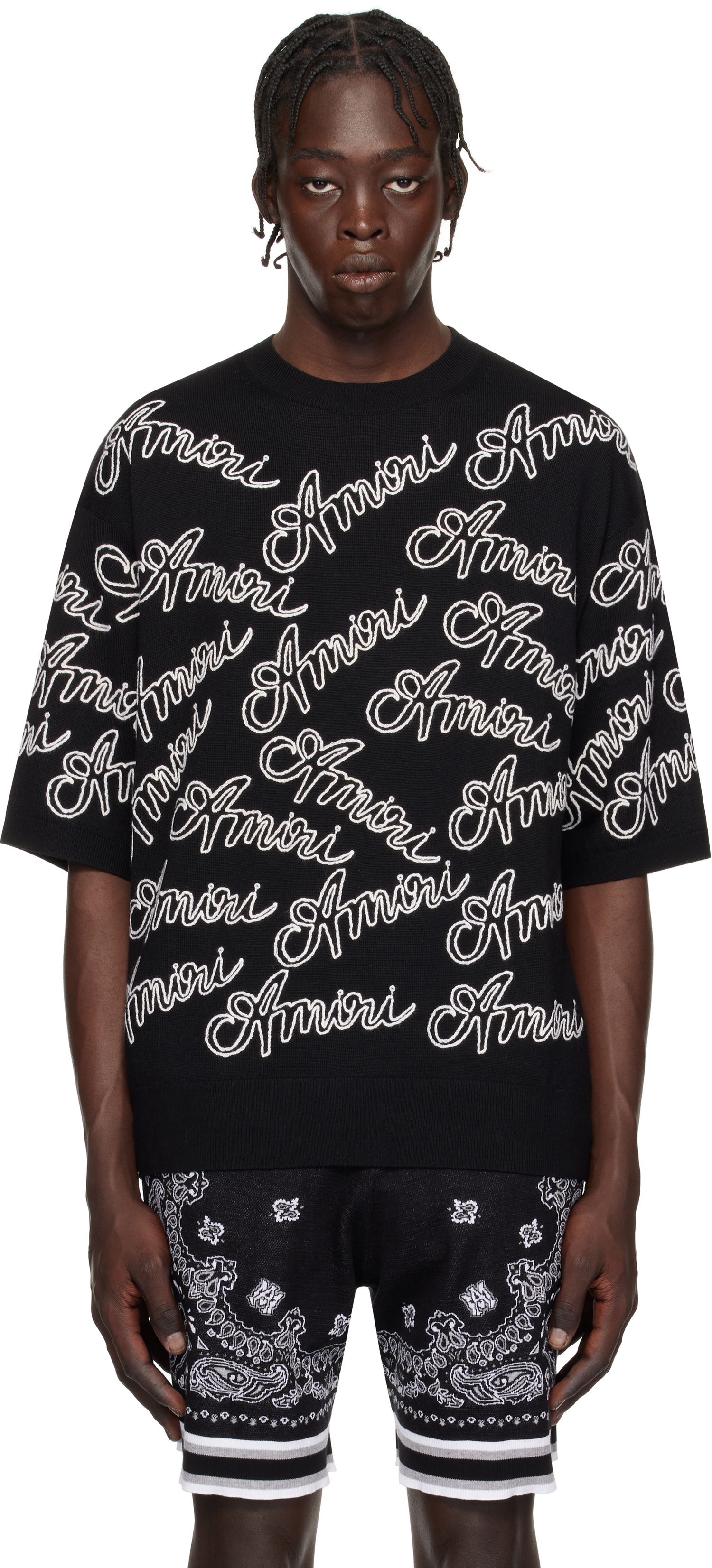 Tričko AMIRI Script Knit Sweater Čierna | AMKNTE1028, 0