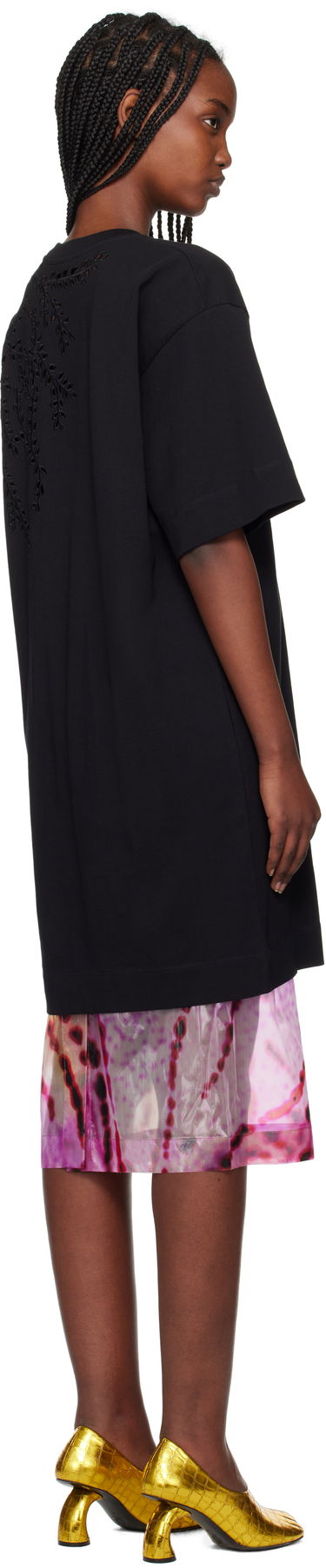 Tričko Dries Van Noten Dries Van Noten Embroidered T-Shirt Minidress Čierna | 251-011151-1603, 2