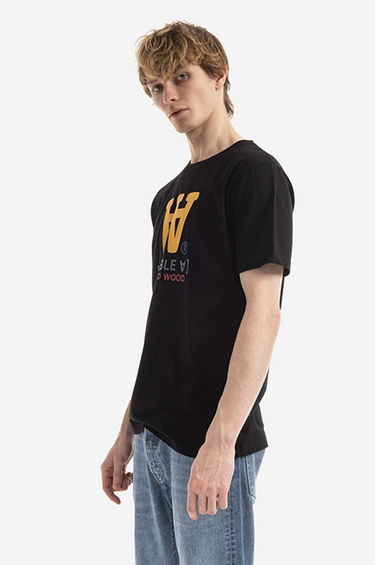 Tričko WOOD WOOD Typo Print T-shirt Čierna | 10285700.2222, 0