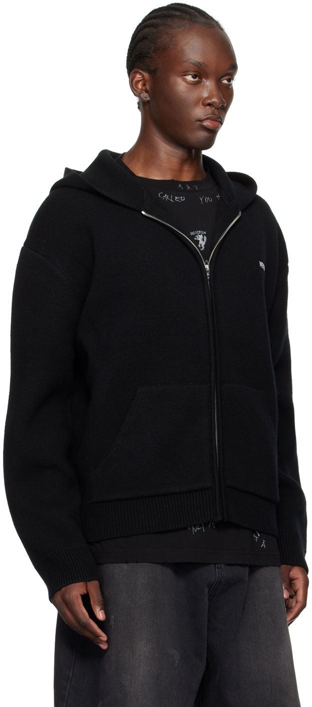 Mikina We11done We11done Knit Zip-Up Hoodie Čierna | WD-KJ2-24-609-M-BK, 1