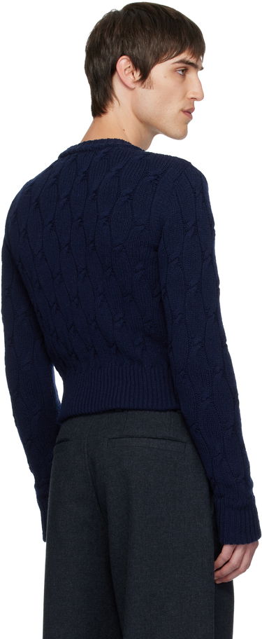 Sveter Dries Van Noten Dries Van Noten Cable-Knit Full-Zip Cardigan Navy | 252-021212-2707, 2